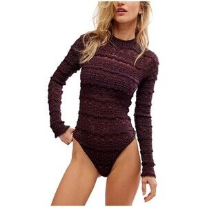 Free People Angelina Bodysuit Womens Small - wine - classy sexy